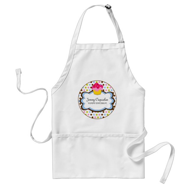 Whimsical Cupcake Bakery Personalized Apron (Front)
