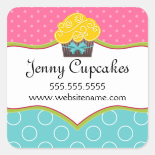 Whimsical Cupcake Bakery Stickers