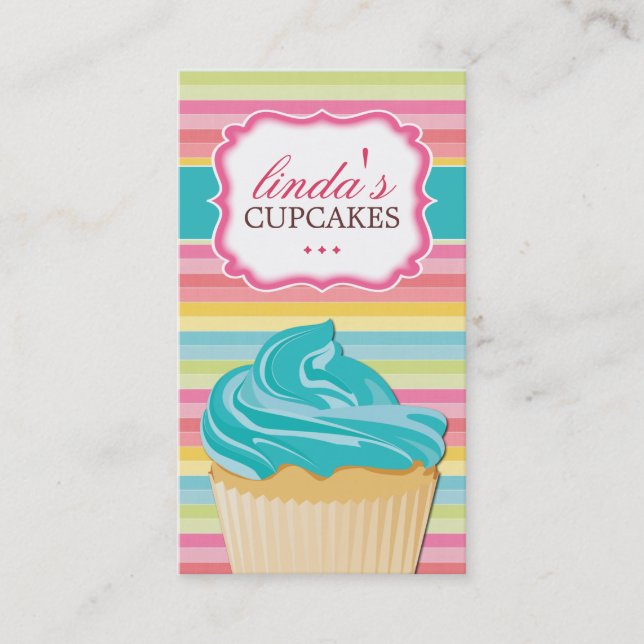 Whimsical Cupcake Business Cards (Front)