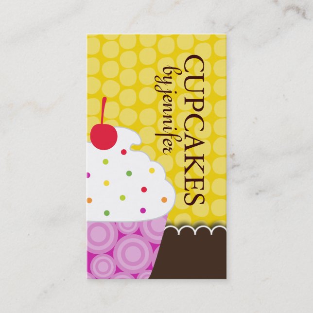 Whimsical Cupcake Business Cards (Front)