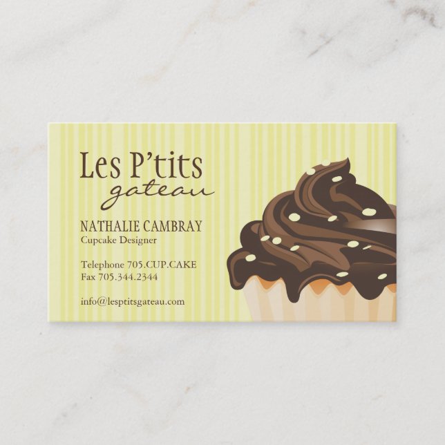 Whimsical Cupcake Business Cards (Front)