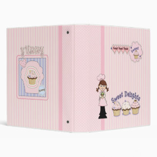 Whimsical Cupcake Girl Design Binder