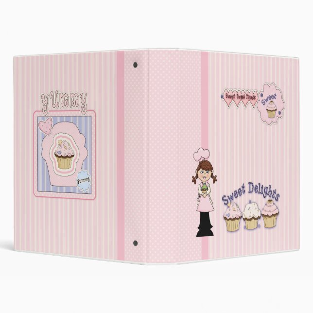 Whimsical Cupcake Girl Design Binder (Background)