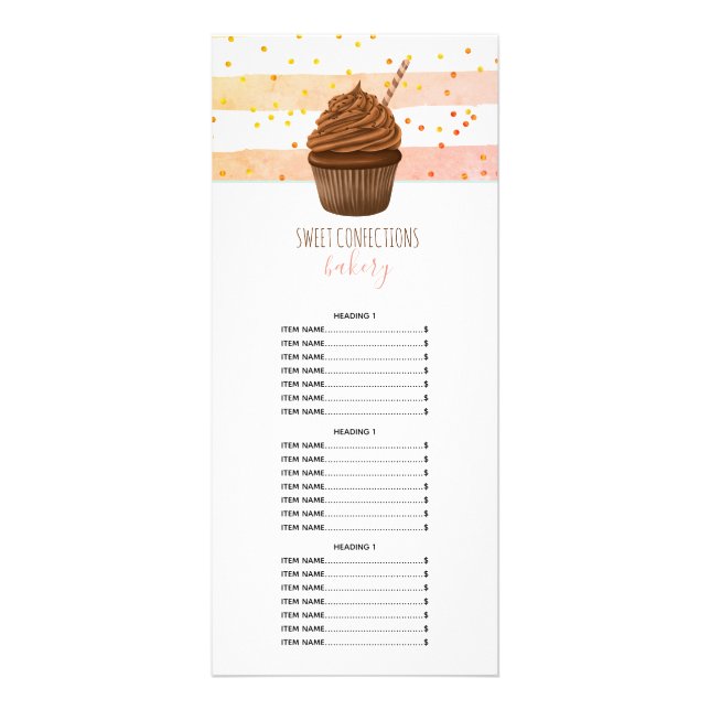 Whimsical Cupcake Maker Baker Pastry Chef Rack Card (Front)