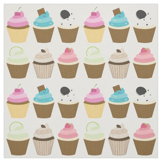 Whimsical Cupcakes Pattern Fabric (Swatch)