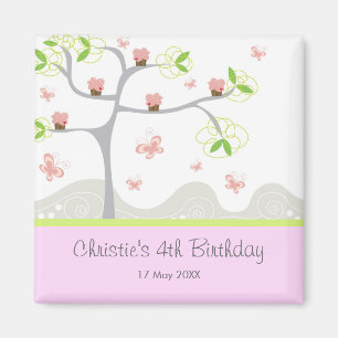 Whimsical Cupcakes Tree Butterflies Sweet Birthday Magnet