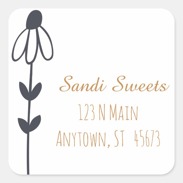 Whimsical Custom  Floral Envelope Seals (Front)