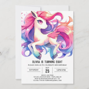 Whimsical Custom Horse Birthday Invitation