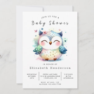 Whimsical Custom Owl Baby Shower Invitation