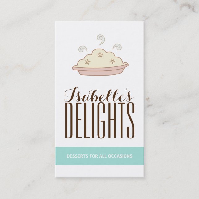 Whimsical Customizable Pie Business Card (Front)