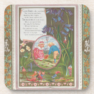 Whimsical Cute Antique Valentine, Kate Greenway Coaster