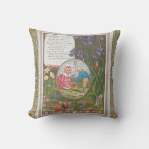 Whimsical Cute Antique Valentine, Kate Greenway Throw Pillow