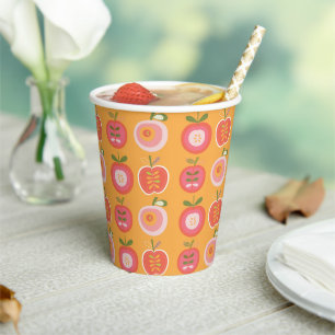  Whimsical Cute Apple Pattern Baby Shower  Paper Cups
