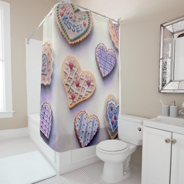 Whimsical cute colourful cookies hearts watercolor (In Situ)