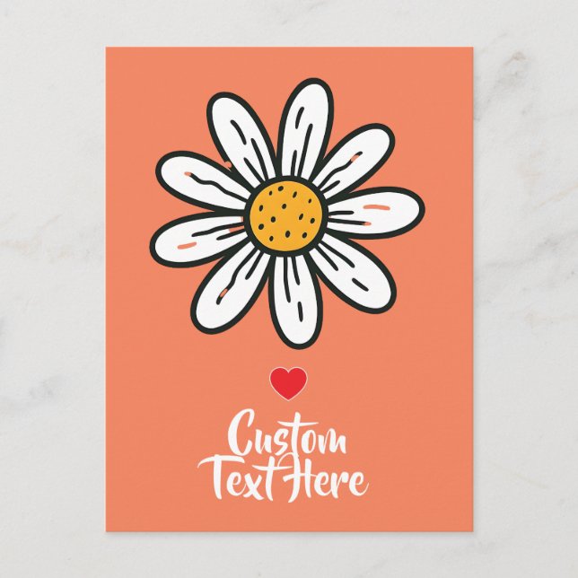 Whimsical Cute Daisy Postcard – Playful Floral Art (Front)
