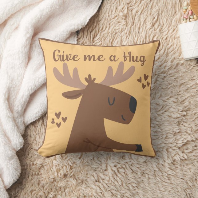Whimsical cute deer personalized quote throw pillow (Blanket)