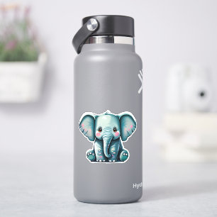 Whimsical cute elephant sticker for kids