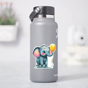 Whimsical cute elephant sticker for kids