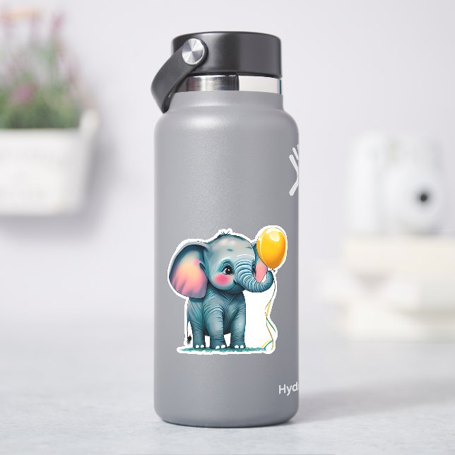 Whimsical cute elephant sticker for kids (HydroFlask)