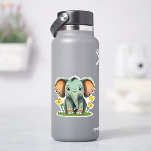 Whimsical cute elephant sticker for kids