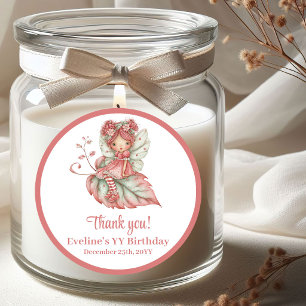 Whimsical Cute Fairy Floral Girl Birthday Stickers