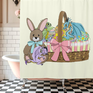 Whimsical Cute Fantasy Dragons Easter Basket