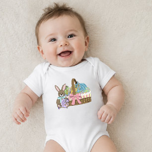 Whimsical Cute Fantasy Dragons Easter Basket Baby Bodysuit