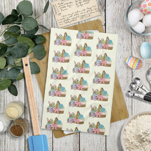 Whimsical Cute Fantasy Dragons Easter Basket Kitchen Towel
