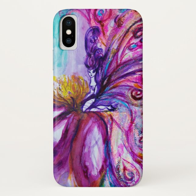 WHIMSICAL CUTE FLOWER FAIRY IN PINK,GOLD SPARKLES Case-Mate iPhone CASE (Back)
