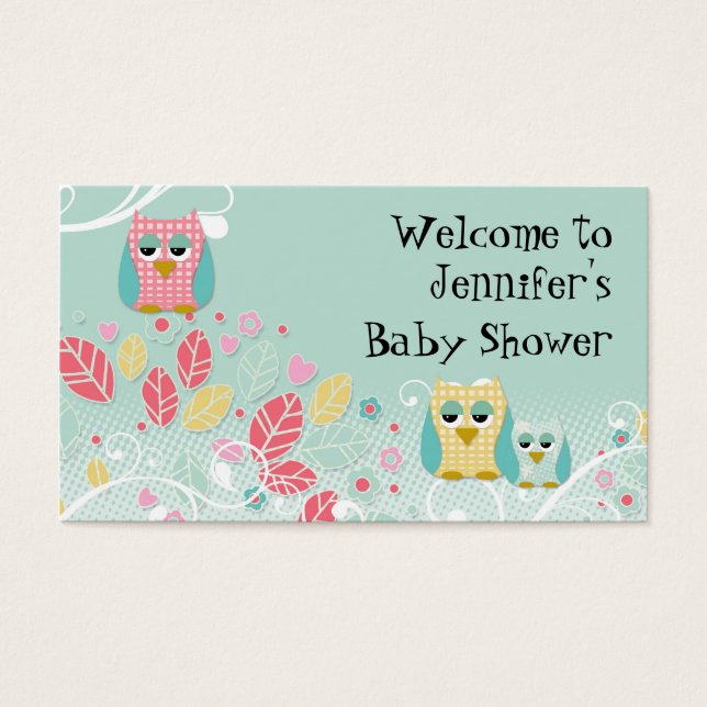 Whimsical Cute Fun Swirl Owl Owls Baby Name Wall (Front)