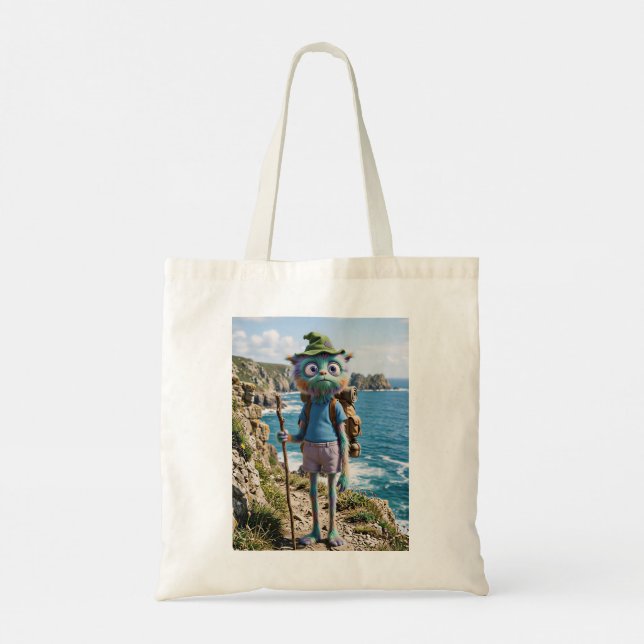 Whimsical Cute Furry Hiker Tote Bag (Back)