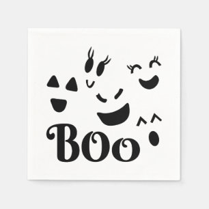 Whimsical Cute Ghost Face, Boo, Halloween Themed Napkin