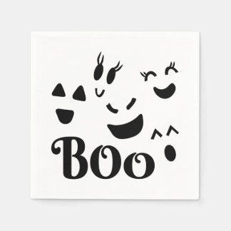 Whimsical Cute Ghost Face, Boo, Halloween Themed Napkin