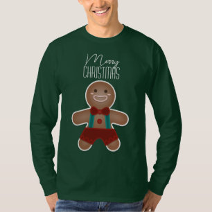 Whimsical Cute Gingerbread Merry Christmas Holiday T-Shirt