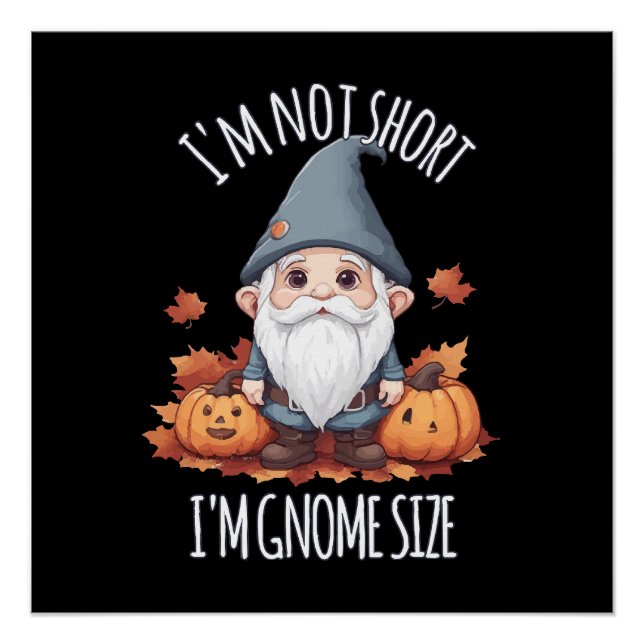 Whimsical Cute Gnome in Autumn Poster (Front)