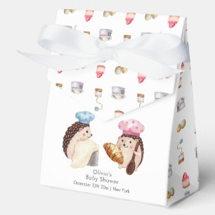 Whimsical Cute Hedgehog Chef Baker Baby Shower Favor Box