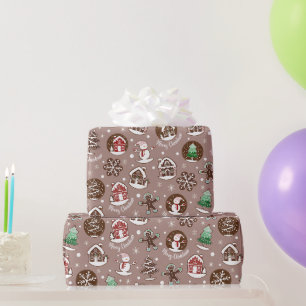 Whimsical Cute Holiday Cookie Pattern Christmas Wrapping Paper