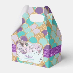 Whimsical Cute Mermaid Baby Shower Girl Thank You Favor Box