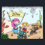 Whimsical Cute Mermaid Themed  Calendar<br><div class="desc">Add a touch of cuteness to your room with this calendar. Personalize the year. Illustrated and designed by Patricia Alvaerz</div>