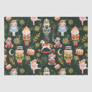 Whimsical Cute Nutcracker Ballet Dolls Fx Glitter Tissue Paper