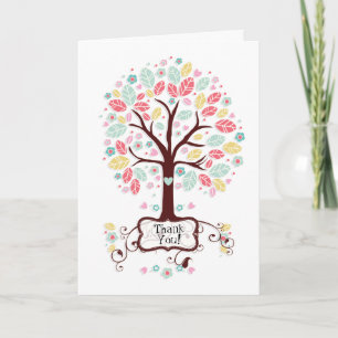 Whimsical Cute Swirl Heart Flower Tree Baby Shower Invitation