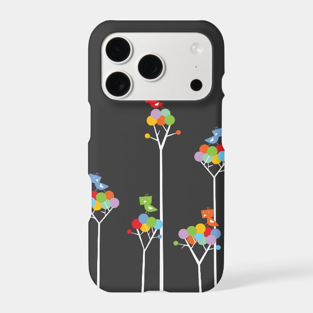 Whimsical Cute Tweet Birds Colourful Fun Tree Dots (Back)