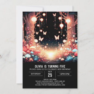 Whimsical Cute Woodland Digital Birthday Invitation