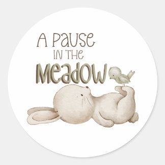 Whimsical Cute Woodland Friendship Bunny Bird Classic Round Sticker