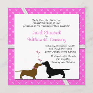 Whimsical Dachshunds Wedding Invitation