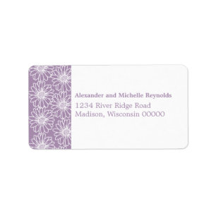 Whimsical Daisies Address Labels, Purple Label