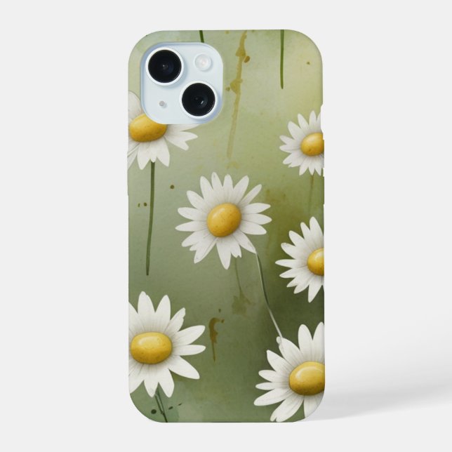 Whimsical Daisies  iPhone 15 Case (Back)