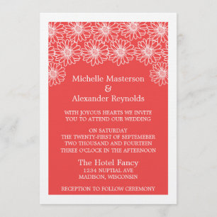 Whimsical Daisies Wedding Invitation