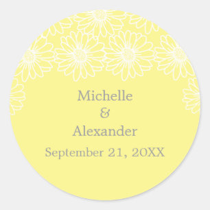 Whimsical Daisies Wedding Stickers