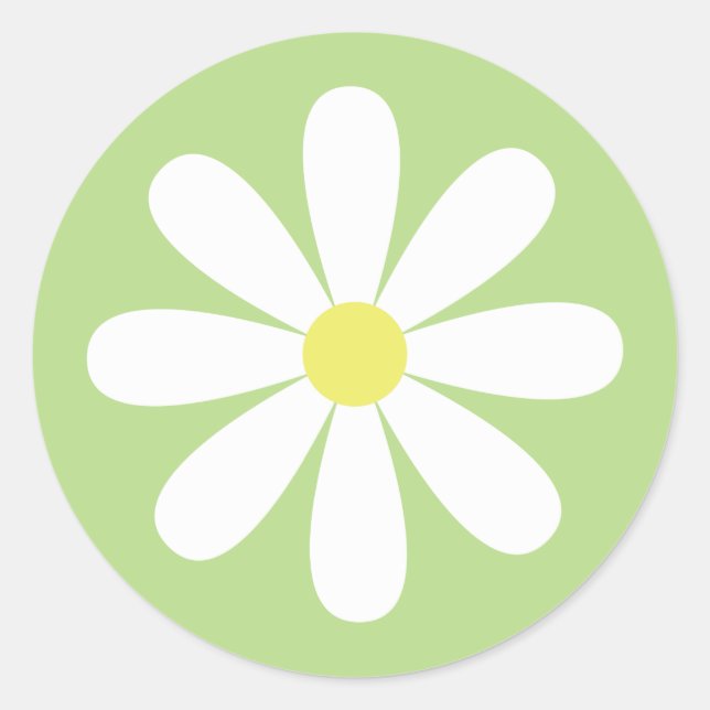 Whimsical Daisy Classic Round Sticker (Front)